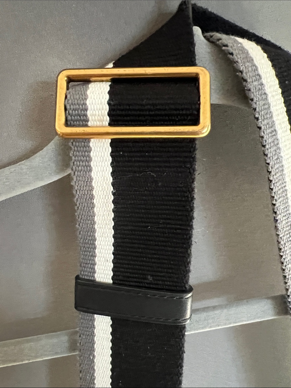 Marc Jacobs Black Leather Crossbody with Black-and-White Striped Strap - Picture 4 of 14